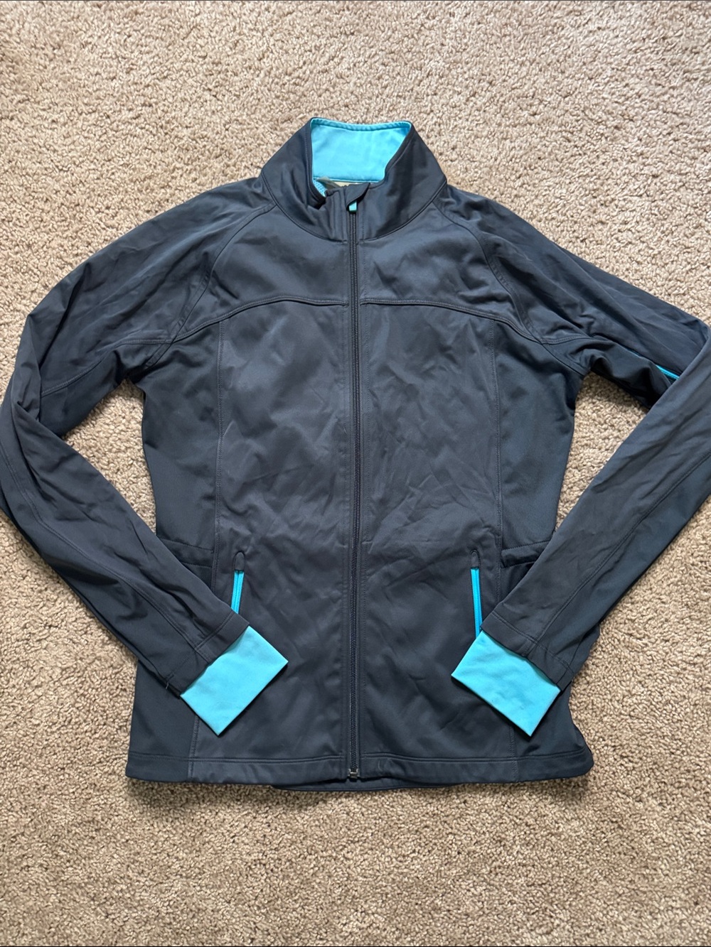 Athleta Utility Jacket with Aqua Accents